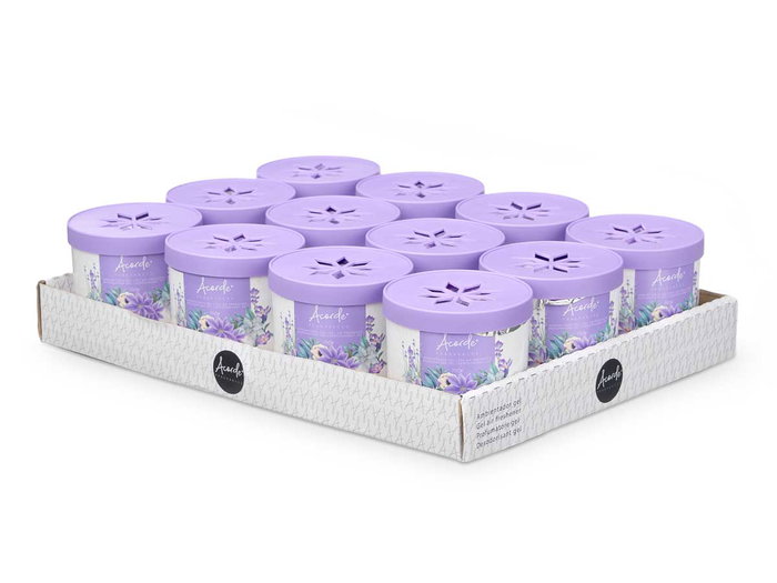 Acorde Désodorisant Gel Lavande 190g 8x8x8cm Plastique Violet (Set de 24)