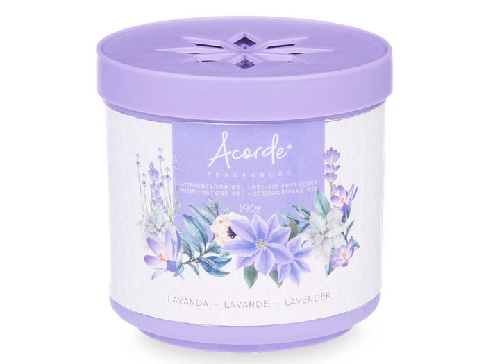 Acorde Désodorisant Gel Lavande 190g 8x8x8cm Plastique Violet (Set de 24)