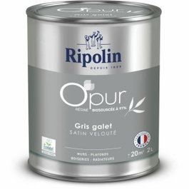 Ripolin Peinture O'PUR Gris Galet Satin Velouté 2 L