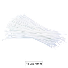 Hantums Sachet de 100 colliers de serrage 180x3,6 mm en nylon, Naturel