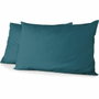 Home Linge Passion Lot de 2 taies d'oreiller Microfibre Bleu canard 50 x 70 cm