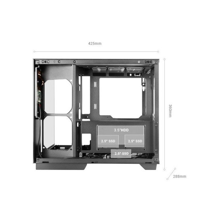 Mars Gaming MCMIRAGE Boîtier PC ATX Cube, Panneau LCD 7.2", Verre Trempé, USB-C, Noir Mars Gaming MCMIRAGE Boîtier PC ATX Cube, Panneau LCD 7.2", Verre Trempé, USB-C, Noir