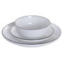 Home ESPRIT Service de Vaisselle ESPRIT Blanc Noir en Porcelaine, 18 Pièces