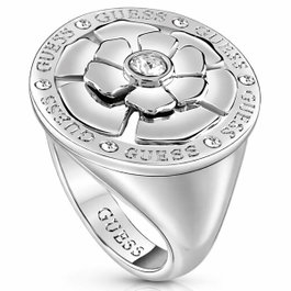 Guess UBR28018-52 Bague Peonia en acier inoxydable gris, taille 52