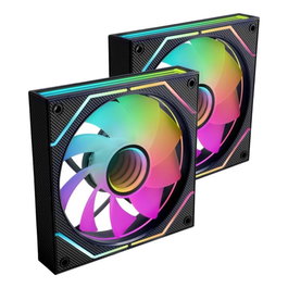 Mars Gaming MF3DPROX2R Kit de ventilateurs ARGB 120 mm x2 avec pales normales et inversées