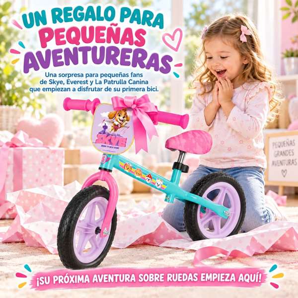 JugaToys Bicicleta sin pedales 12 pouces Skye et Everest JugaToys Bicicleta sin pedales 12 pouces Skye et Everest