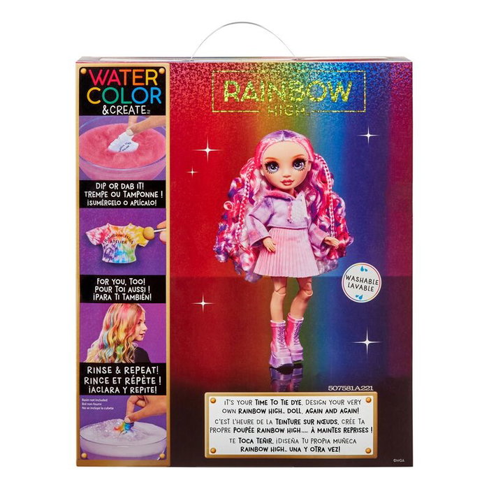 MGA Rainbow High Water Color & Create Poupée aux Yeux Violets