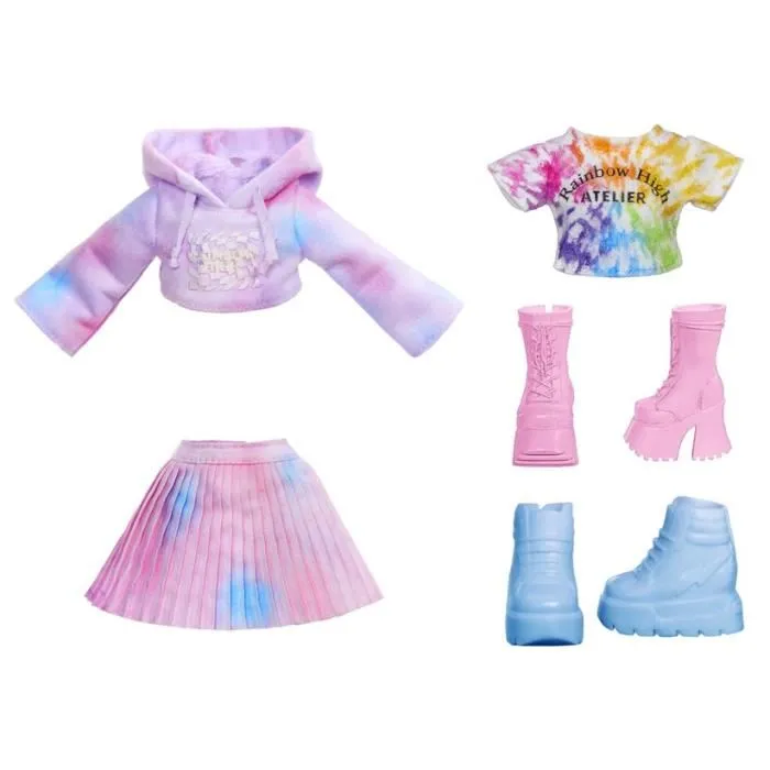 Rainbow High - Water Color - Poupée mannequin de 27cm (Violet) avec 2 tenues et accessoires à personnaliser - Coloriage et effets Tie-Dye - Age 4 ans et plus