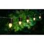 LUMIJARDIN - Guirlande solaire exterieure 'Cage Keny' 10 ampoules LED 3.8 m - Eclairage blanc chaud automatique - Etanche