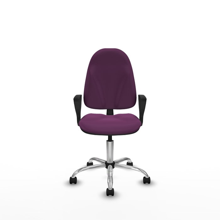 PIQUERAS Y CRESPO Chaise de bureau Algarra similicuir violet avec piètement chromé PIQUERAS Y CRESPO Chaise de bureau Algarra similicuir violet avec piètement chromé