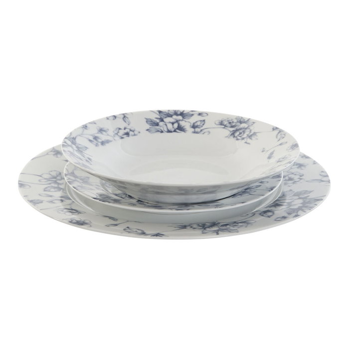 Service de Vaisselle Home ESPRIT Bleu Porcelaine Floral 18 Pièces 27 x 27 x 2 cm Service de Vaisselle Home ESPRIT Bleu Porcelaine Floral 18 Pièces 27 x 27 x 2 cm