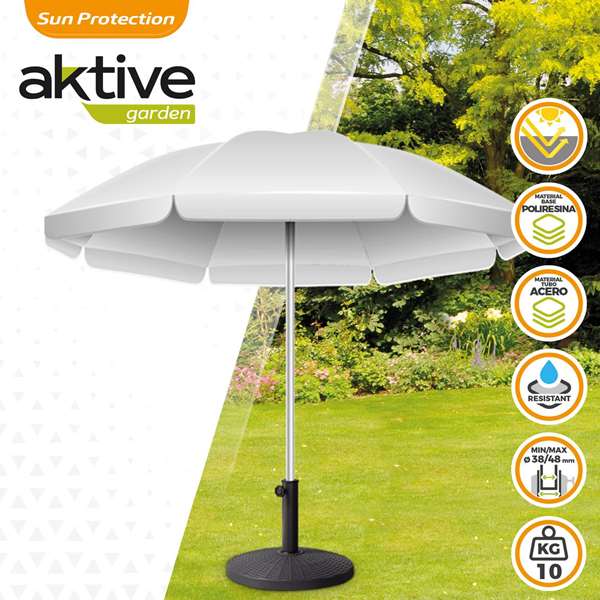 Color Baby Base de parasol en polyrésine 10 kg gris, tube D38/48, dimensions 44.5 x 33 cm