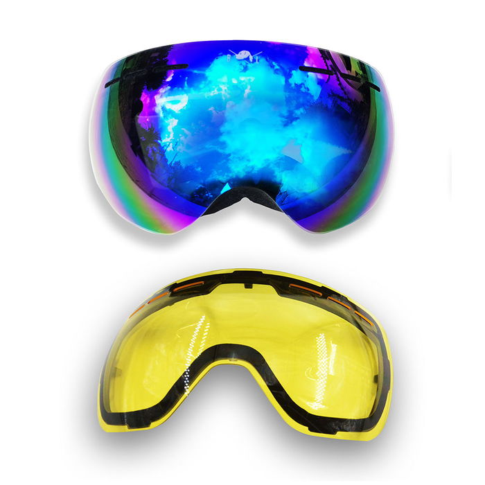 Brown Labrador Lunettes de ski unisexe, lot de 2 paires, protection UV