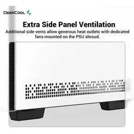 Deepcool Boîtier PC Blanc CH370 - Mini Tour Micro-ATX avec façade mesh, verre trempé latéral, USB 3.0 et support carte graphique réglable