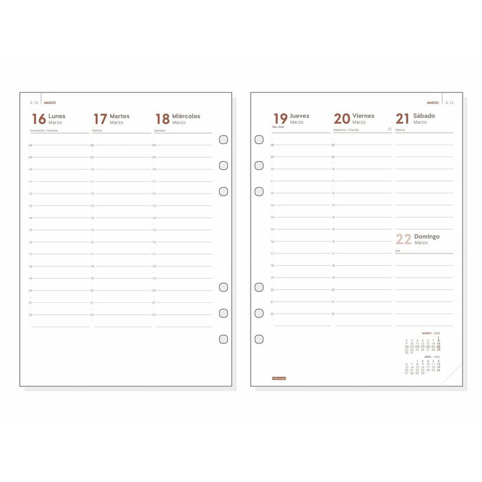 Agenda Finocam Marron 15,5 x 21,5 cm