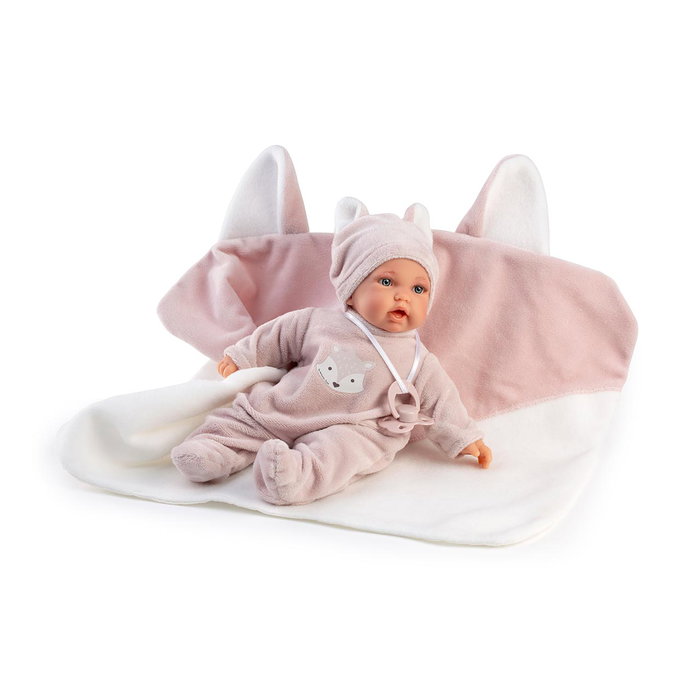 Antonio Juan Poupée Douce Petit Blandito avec Doudou Renard, Pyjama et Chapeau - 12439 - Pour Enfants +2 Ans