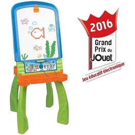 VTECH Magi - Chevalet Interactif 3 en 1 Évolutif avec Écran Lumineux, Stylet, Tableau Noir et Bureau de Dessin Multicolore - Pour Enfant à partir de 3 Ans - Version Française