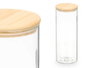 VIVALTO Bocal rond en verre borosilicate avec couvercle en bambou, 1,8 L