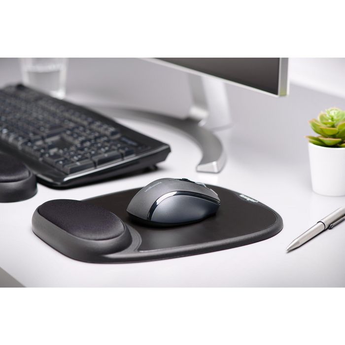 Kensington Tapis de Souris avec Repose-Poignets en Gel - Confort Optimal pour Poignet et Main - Noir