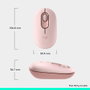 Logitech Souris Sans Fil Pop Mouse Rose - Bluetooth 5.1, Design Ergo, 4 Boutons Personnalisables, 24 Mois d’Autonomie