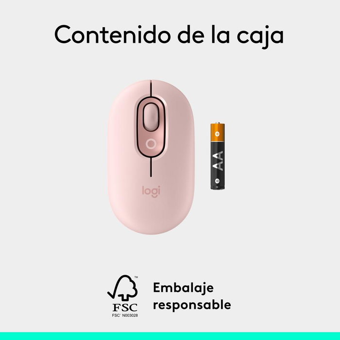 Logitech Souris Sans Fil Pop Mouse Rose - Bluetooth 5.1, Design Ergo, 4 Boutons Personnalisables, 24 Mois d’Autonomie