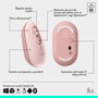 Logitech Souris Sans Fil Pop Mouse Rose - Bluetooth 5.1, Design Ergo, 4 Boutons Personnalisables, 24 Mois d’Autonomie