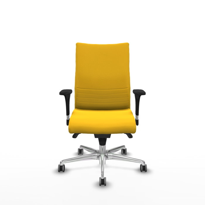 Piqueras Y Crespo Chaise Albacete Confidente Jaune avec mécanisme Sincro et base aluminium Piqueras Y Crespo Chaise Albacete Confidente Jaune avec mécanisme Sincro et base aluminium