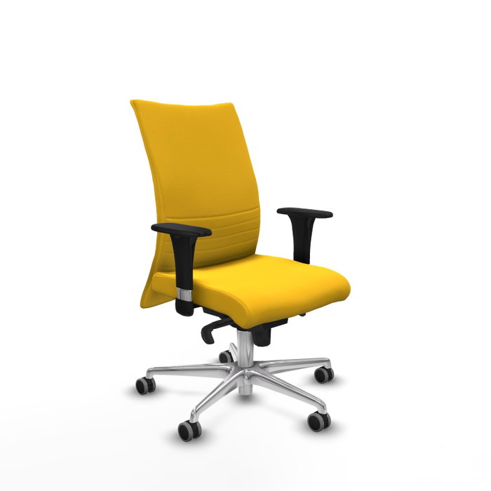 Piqueras Y Crespo Chaise Albacete Confidente Jaune avec mécanisme Sincro et base aluminium Piqueras Y Crespo Chaise Albacete Confidente Jaune avec mécanisme Sincro et base aluminium