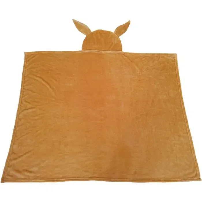 Pokémon - Plaid polaire à capuche 3D Eevee (Évoli) - Cosplay - Doudoune couverture - 120 x 150 cm - Univers Pokémon