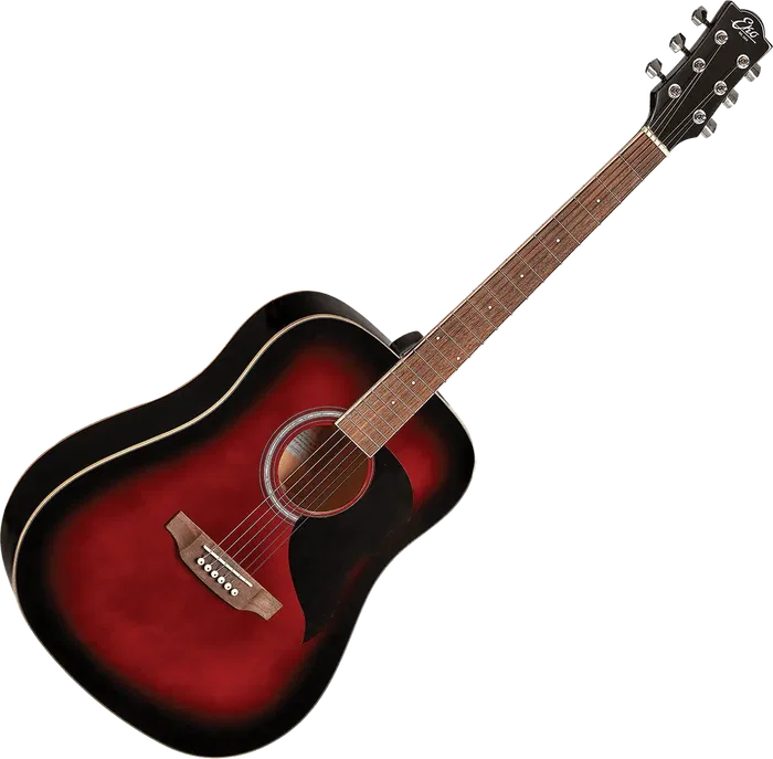 EKO Guitare Électroacoustique Dreadnought Ranger 6 - Rouge Sunburst - Cutaway - Taille Dreadnought