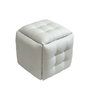 GO GIFT Jeu de tabourets Transformer Blanc Cuir et Acier, 5 Unités