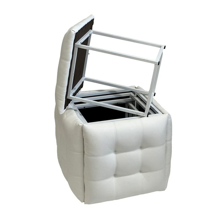 GO GIFT Jeu de tabourets Transformer Blanc Cuir et Acier, 5 Unités