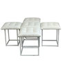 GO GIFT Jeu de tabourets Transformer Blanc Cuir et Acier, 5 Unités