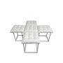 GO GIFT Jeu de tabourets Transformer Blanc Cuir et Acier, 5 Unités