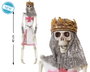 BigBuy Home Décoration d'Halloween Roi Médiéval Squelette 40 cm