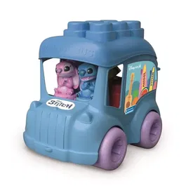 Clementoni Bus Stitch Clemmy - Jouet d'éveil sensoriel avec 6 cubes souples à empiler et 2 figurines - Pour bébé dès 6 mois - Motricité fine