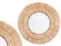 GIFTDECOR Miroir rond cadre double petit Marron