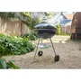 Weber Bar-B-Kettle - Barbecue à charbon de bois 57 cm en acier émaillé avec thermomètre intégré, grilles en acier chromé et 9 couverts - Noir