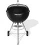Weber Bar-B-Kettle - Barbecue à charbon de bois 57 cm en acier émaillé avec thermomètre intégré, grilles en acier chromé et 9 couverts - Noir