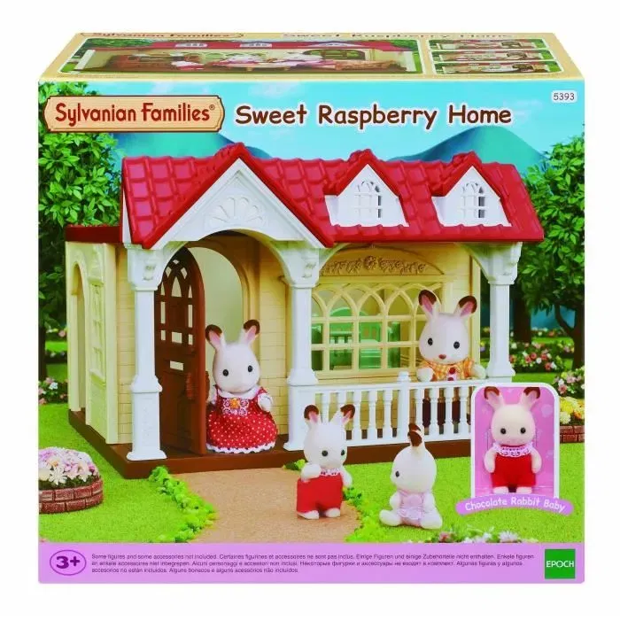 Sylvanian Families - La Maison Framboise - Maison miniature pour bébé avec lit toboggan et connectable aux autres maisons du village - Marron, rouge et beige
