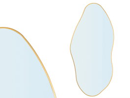 Giftdecor Miroir Forme Abstraite Or 106x50 cm Plastique et Verre (Set de 3)