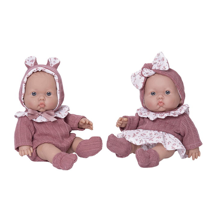 Rosa Toys Rosa Jumeaux Gorditos 3019 Rosa Toys Poupées en Vinyle avec Ensemble Rose et Fleurs, Âge +3 Ans
