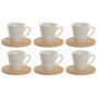 Home ESPRIT Jeu de 6 tasses avec plat Blanc Bambou Porcelaine 90 ml