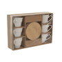 Home ESPRIT Jeu de 6 tasses avec plat Blanc Bambou Porcelaine 90 ml