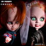 MEZCO TOYZ Set de 2 Poupées Living Dead Dolls Chucky et Tiffany - Figurines Articulées en PVC de 25 cm avec Vêtements en Tissu
