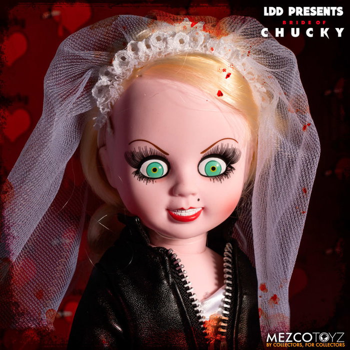 MEZCO TOYZ Set de 2 Poupées Living Dead Dolls Chucky et Tiffany - Figurines Articulées en PVC de 25 cm avec Vêtements en Tissu