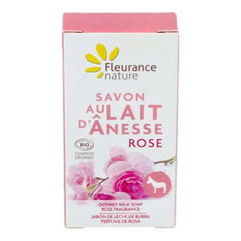 FLEURANCE NATURE Savon au Lait d'Ânesse Parfum Rose 100g