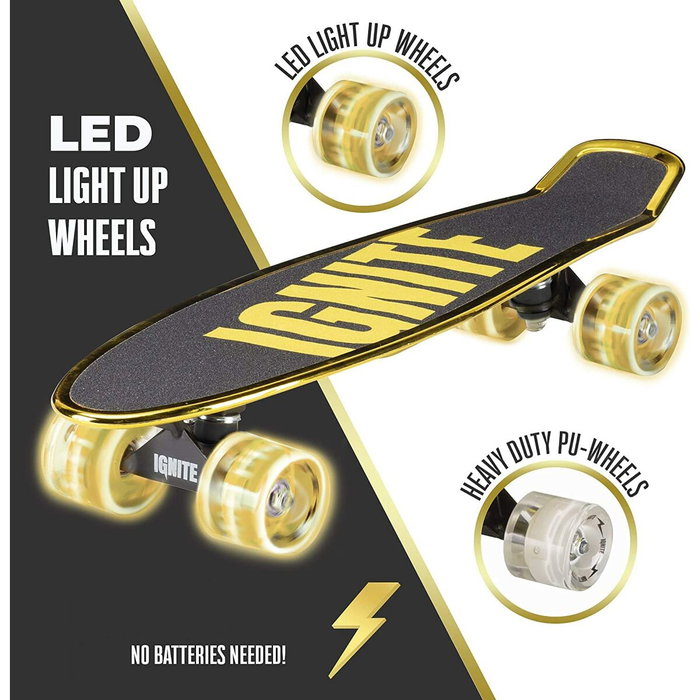Mondo Ignite Combo Set Tyro - Skateboard lumineux et protections - Or