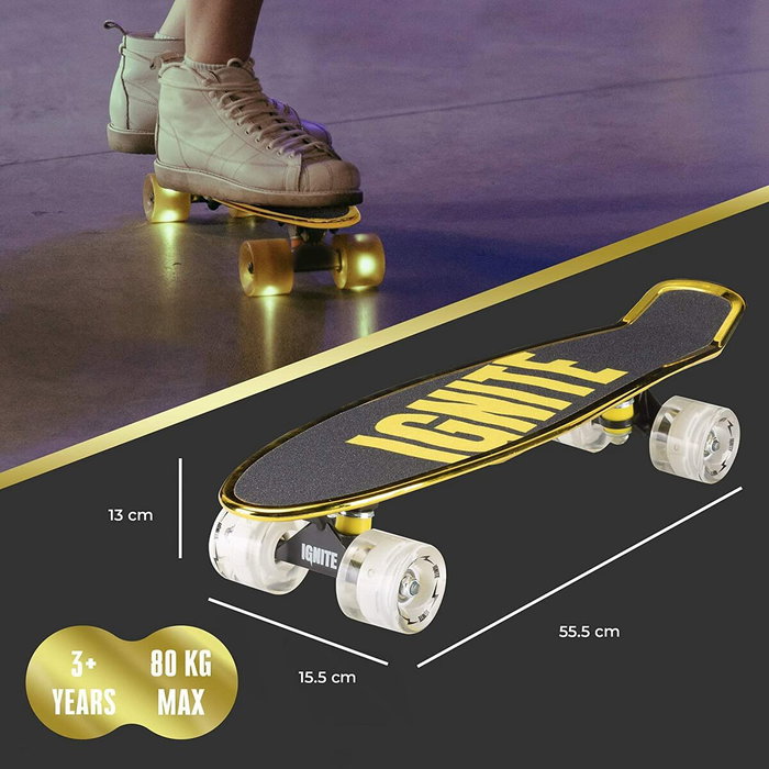 Mondo Ignite Combo Set Tyro - Skateboard lumineux et protections - Or