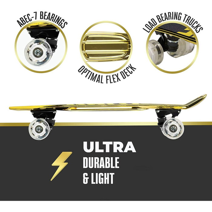 Mondo Ignite Combo Set Tyro - Skateboard lumineux et protections - Or